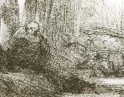 Shepherdess sitting Jean Francois Millet